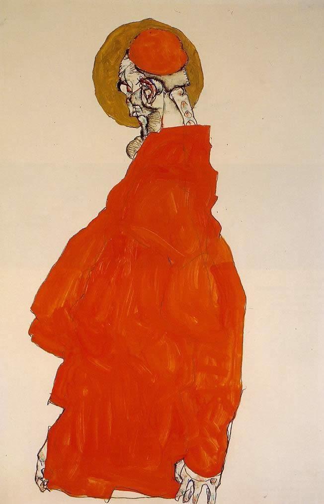 Egon Schiele Standing Figure with Halo